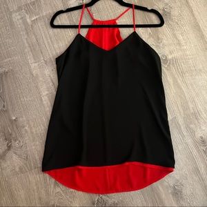 Reversible red and black tank top
